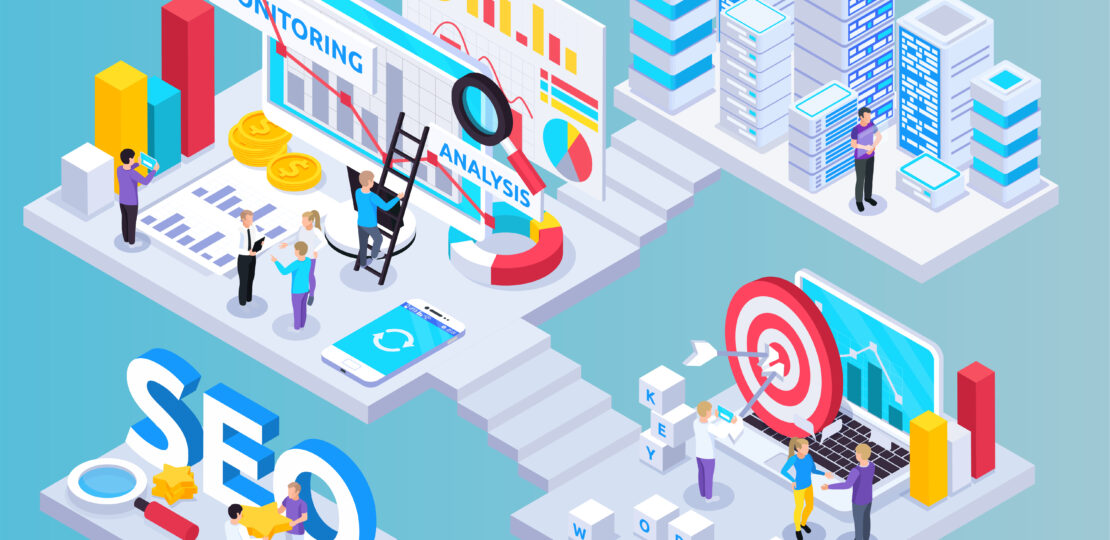 SEO Project Isometric Composition